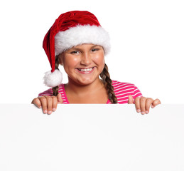 Girl in Santa hat