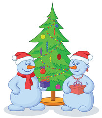 Snowballs and Christmas tree