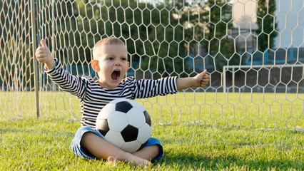 Little boy with football