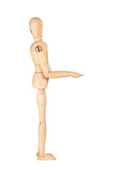 Wooden dummy carrying something invisible