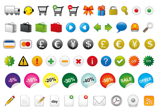 set of e-commerce business web icons