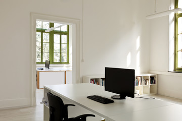 interior, office with furniture, computer