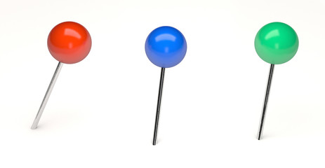 Red push pins with path