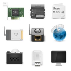 network hardware vector icons