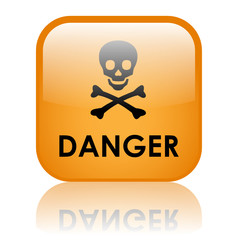 "DANGER" Button (risk dangerous hazard caution warning sign )