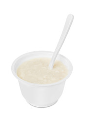Bowl with rice pudding