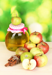 Honey and apples with cinnamon