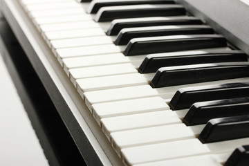 Naklejka premium background of piano keyboard, close up