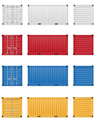 cargo container vector illustration - obrazy, fototapety, plakaty