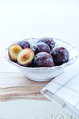 Plums in a bowl