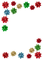 Christmas bows on white background