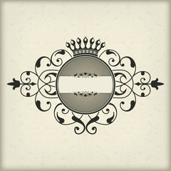 Vintage frame with crown