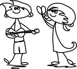 Симпатичные счастливых детей мультфильм