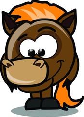 Лошадь мультфильм вектор