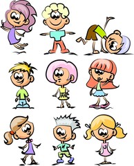 Симпатичные счастливых детей мультфильм