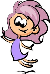 Симпатичная девушка счастлива мультфильм