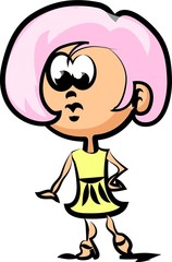 Симпатичная девушка счастлива мультфильм