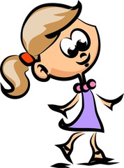 Симпатичная девушка счастлива мультфильм