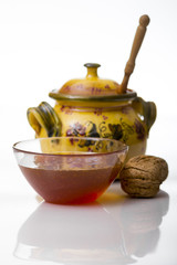 Honey mug and walnut