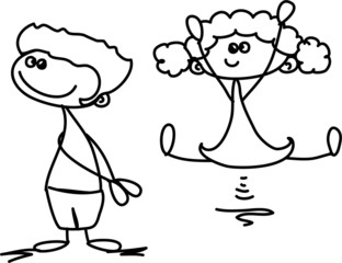 Симпатичные счастливых детей мультфильм