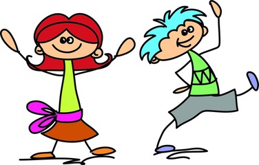 Симпатичные счастливых детей мультфильм