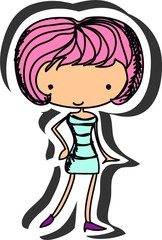 Мультфильм рисунки модная девушка