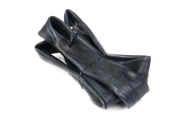 Bicycle inner tube isolated on white background