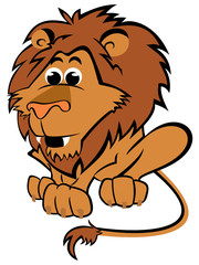 Cartoon illustration of leo zodiac sign