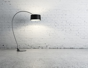 floor lamp in room - obrazy, fototapety, plakaty