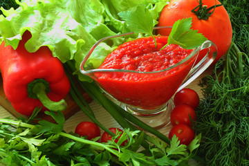 Still life with a sauce-boat
