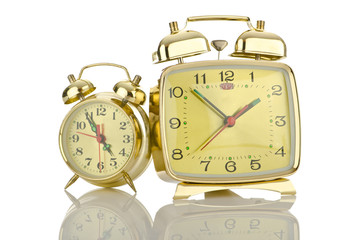 Alarm clock isolated on white