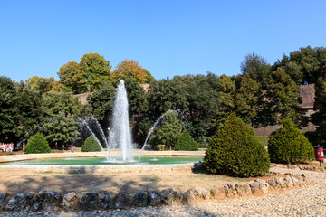 Beautiful Garden and Fountain in Siena, Tuscany, Italy