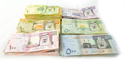 Obraz na płótnie Canvas Waluty papieru Opakowania z Arabii Saudyjskiej