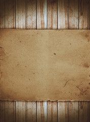 Brown papers on wood textures background