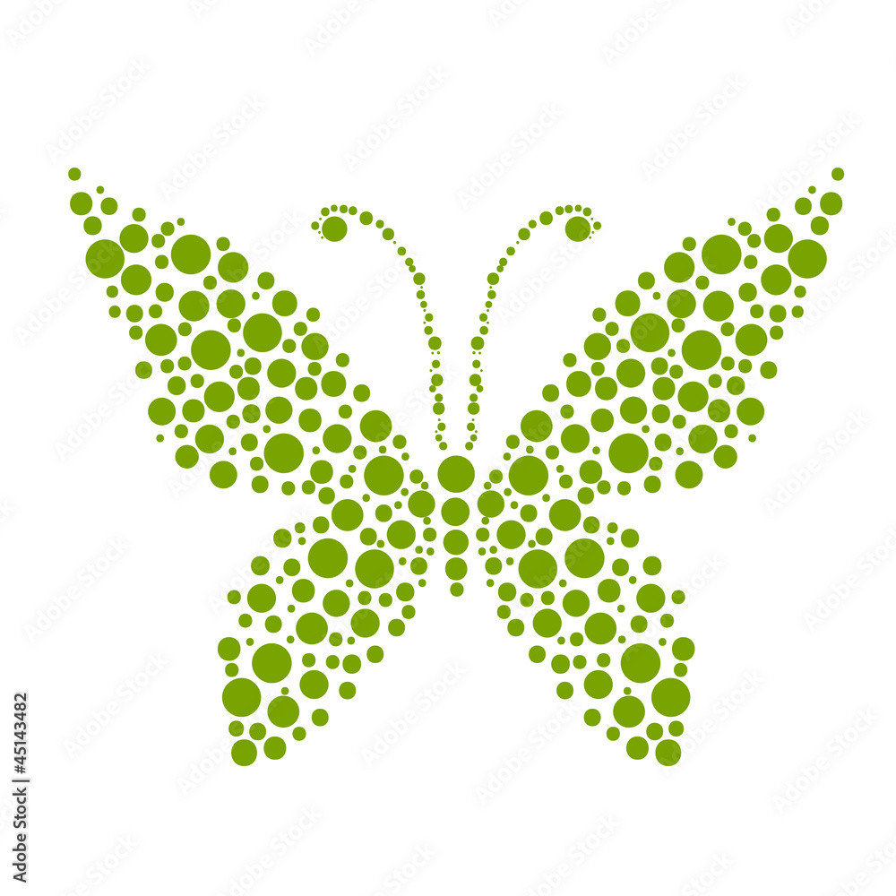 Poster dots in shape of butterfly for your design