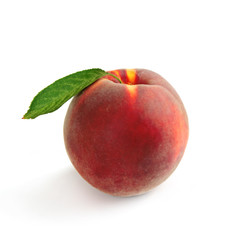 Fototapeta na wymiar Single fresh ripe peach