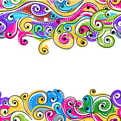 Seamless wave hand drawn pattern for your design