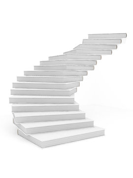 Treppe aus B&uuml;chern zum Erfolg 3D