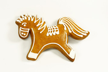 Lebkuchen-Schaukelpferd, Honigkuchen, Schaukelpferd, copy space