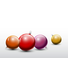 Vector Christmas realistic baubles