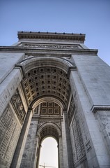 Fototapeta premium Side view of Triumph Arc at winter sunset - Paris