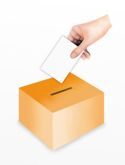 Hand Putting A Voting at the Ballot Box