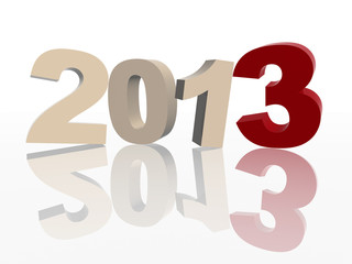 3d year 2013 in red and grey