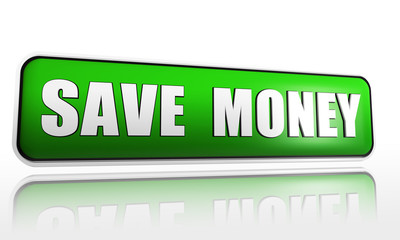 save money in green banner