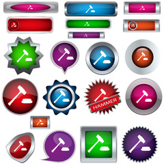 The buttons with the hammer judge