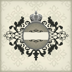 Vintage frame with crown