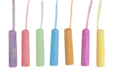 chalks in a variety of colors