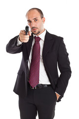 Armed businessman