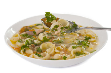 Chicken soup isolated