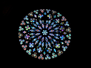 Fototapeta premium The Rose Window of Santa Maria del Pi, Barcelona.